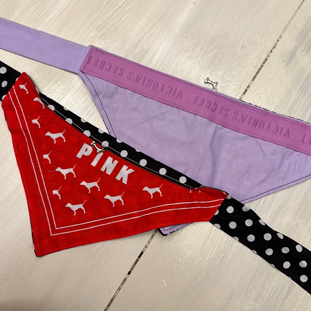 Two Reversible dog bandana handmade